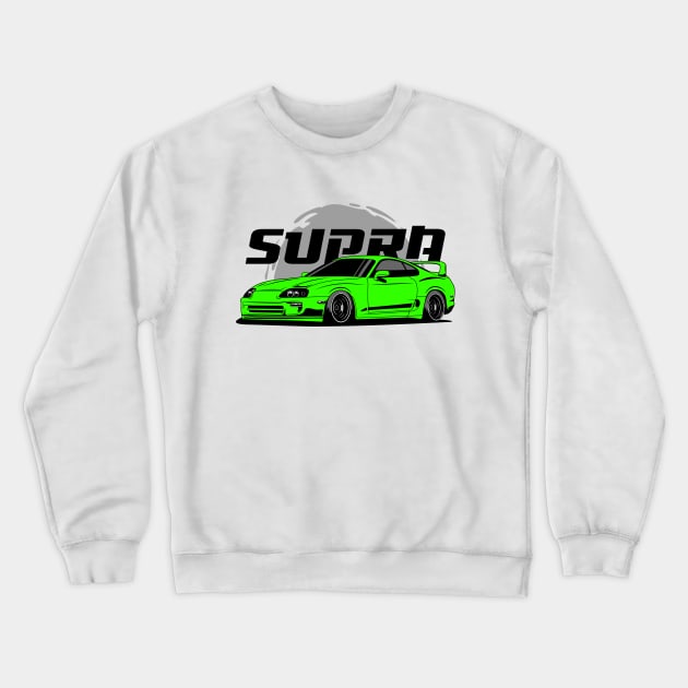 Green Supra JDM Crewneck Sweatshirt by GoldenTuners